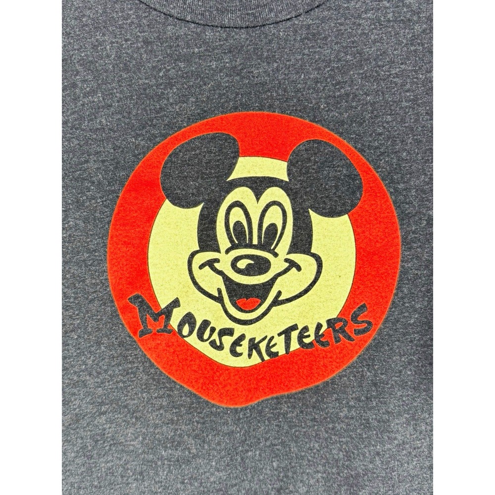 Disney Parks Mens Large Mouseketeers Mickey Mouse Gray Tri-Blend Graphic T-Shirt